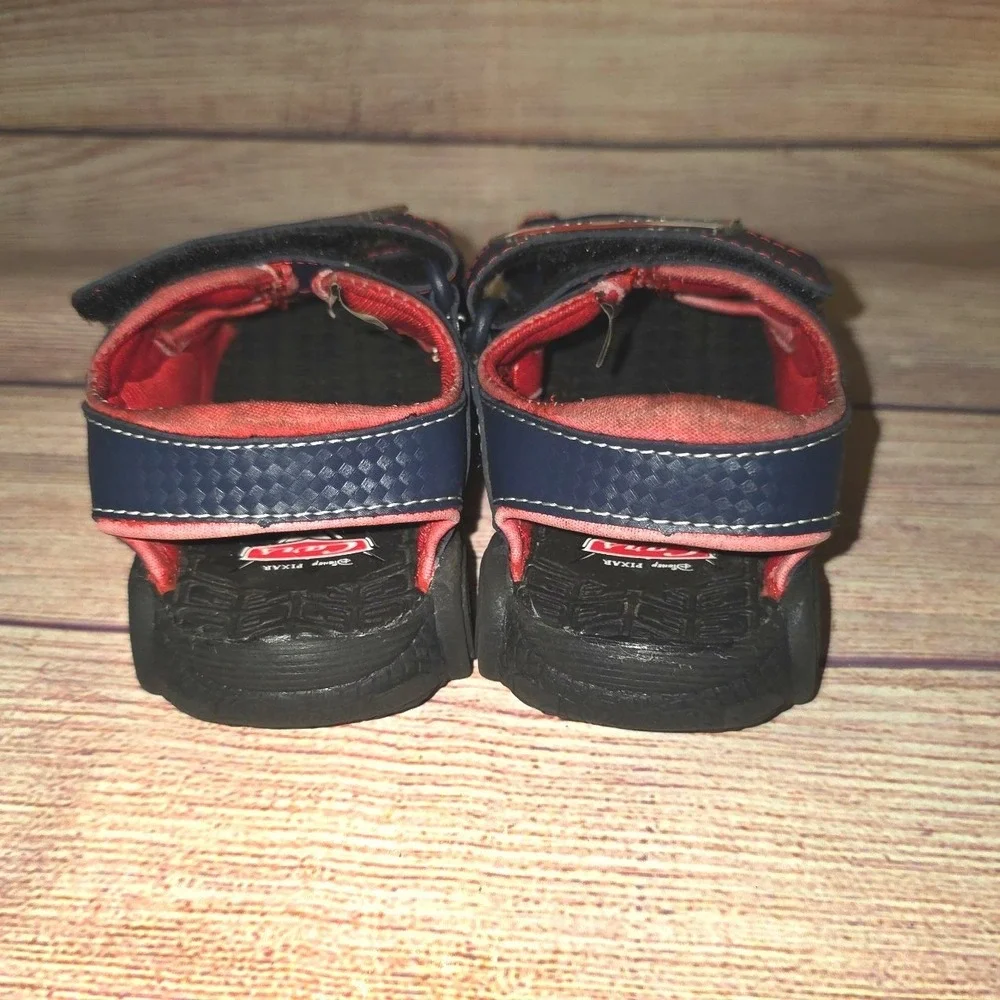 Disney Pixar Cars 2 Lightning McQueen Light Up Sandals Navy Red Toddler‎ Size 6